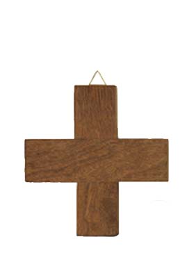 houten kruis voor uitvaart bruin